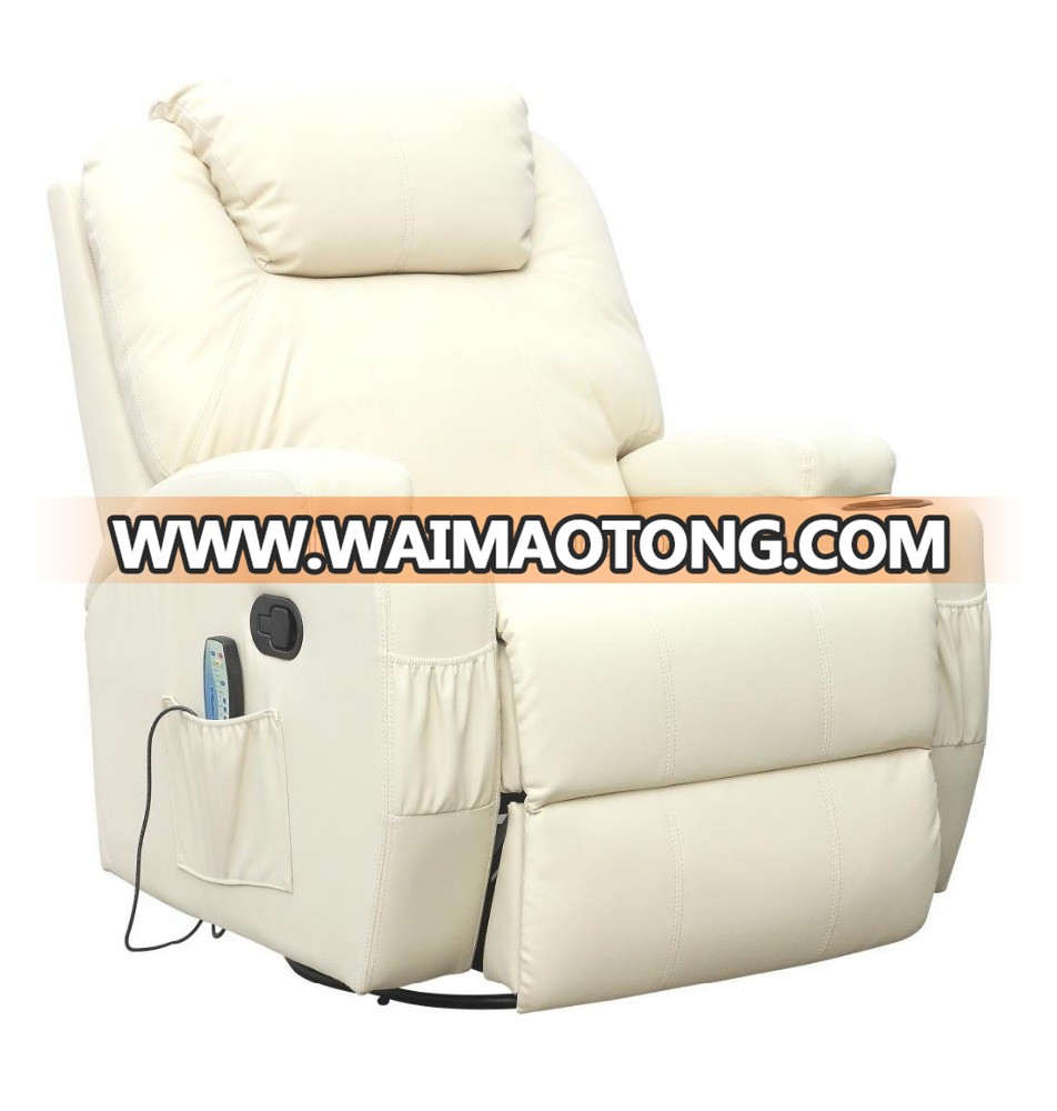 CINEMO Leather Recliner Chair with Rocking Adjustable Headrest and Massage function,Swivel recliner chair