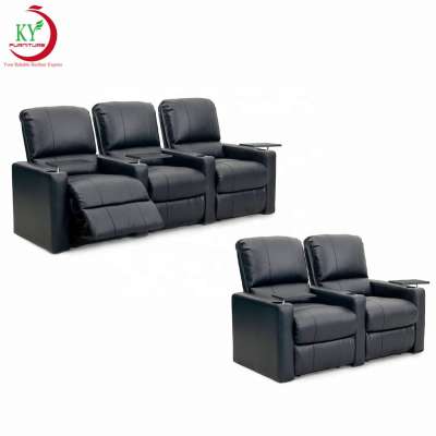 JKY Furniture 3 Pieces Sectional Manual Or Electric Leather Or Fabric Home Theater Seating Recliner Motion Sofa Chair Sets