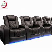 JKY Furniture Top Seller Home Theater Power Electric Recliner Seating Chair with Headrest Adjust LED Light for Living Room