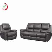 JKY Furniture Factory Supply Living Bedroom Room Cinema Leather Functional 3 Piece Motion Adjustable Seater Recliner Sofa Set