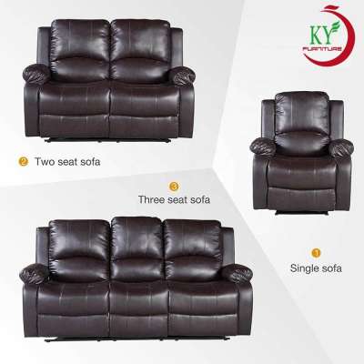 JKY Furniture Modern 3 Piece Seater Sectional Motion Recliner Sofa Set For Living Room