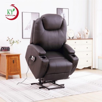 JKY Furniture Cinema Adjustable Height Massage Vibration Power Okin Electric Leather Lift Recliner Chair For Elderly Sofa